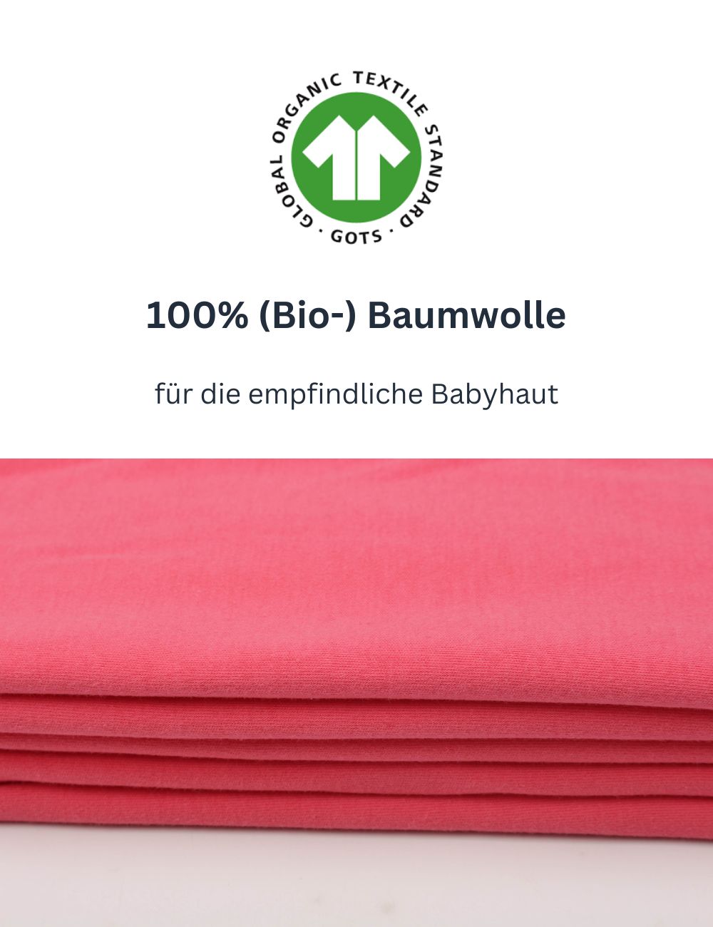 Materialzusammensetzung Geburtskleid: 100% Bio Baumwolle GOTS-zertifiziert, für die empfindliche Babyhaut