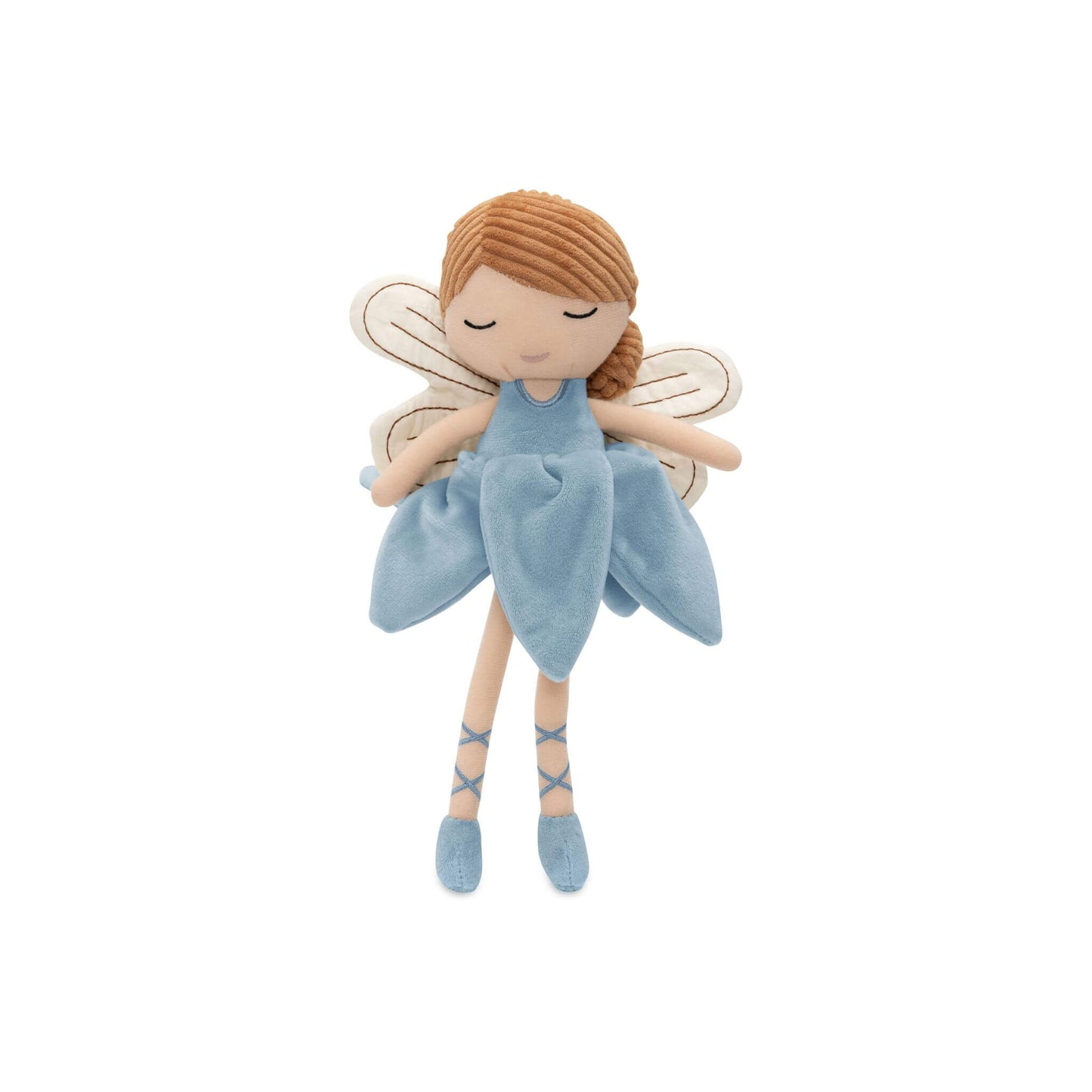 Baby Spielzeug Kuscheltier Fee Schutzengel mit hellblauem Kleid und Ballerina Schuhen