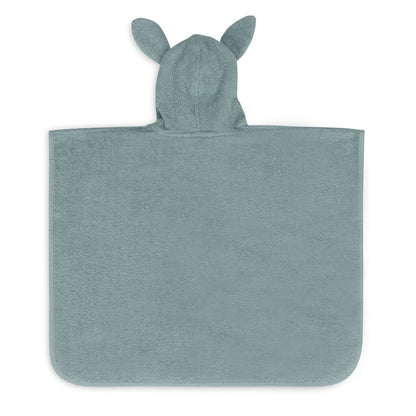 Badeponcho in grün von hinten