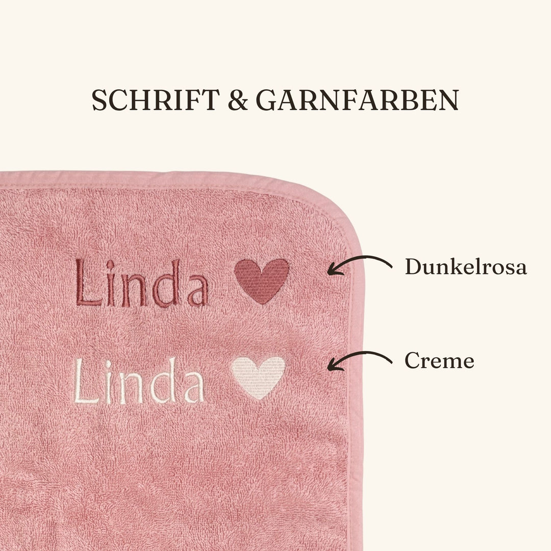 Garnfarben für das Altrosa-Kapuzenhandtuch: Dunkelrosa und Creme im Vergleich 