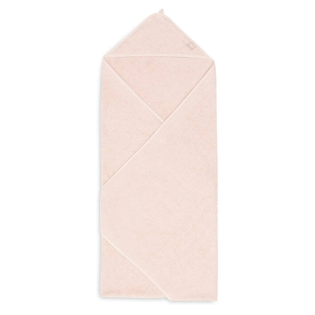 Baby Kapuzenhandtuch in rosa mit beiden Seiten eingeschlagen