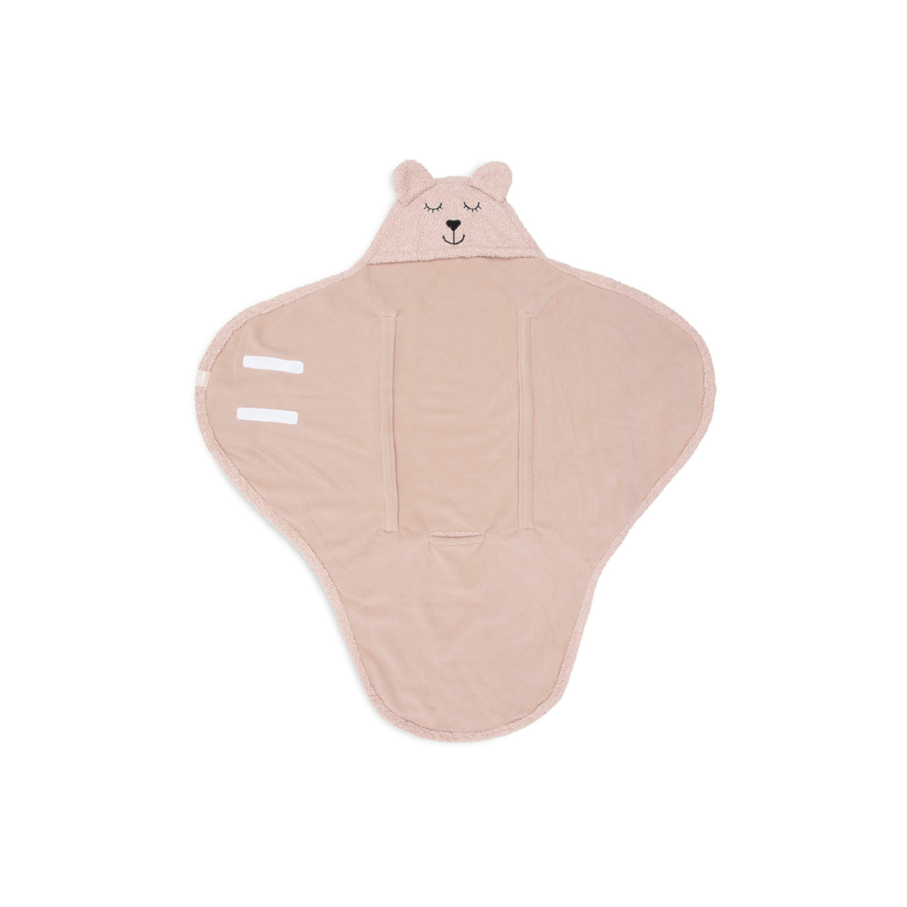 Puckdecke Bär in Rosa aufgeschlagen mit Klettverschluß